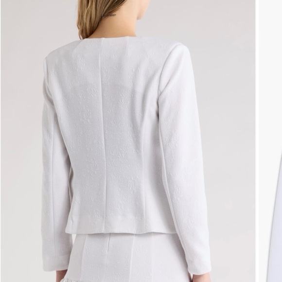 NWT Veronica Beard Kensington Knit Fitted Jacket in White Size L - Picture 2 of 13